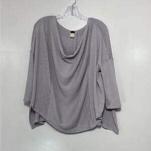 We The Free, Lavender Dusty Purple Knit Drapey Boho Shirt,Size XS